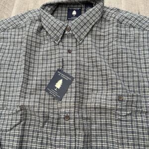 Roundtree Yorke Shirt Mens Sz XL Portuguese Flannel Blue Check 100% Cotton NEW